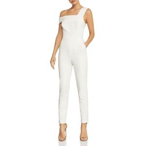 BCBG MAXAZRIA White Haida One Shoulder Jumpsuit Size 4